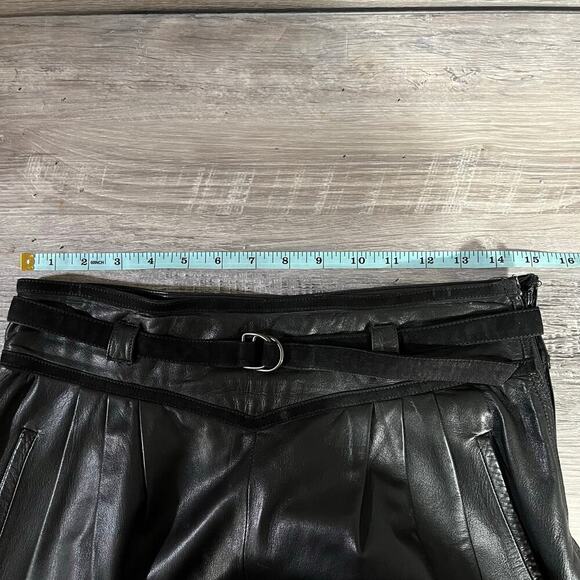 G. Gucci Vintage 70s High Rise Black Leather Pants Womenβs Size Large - Picture 9 of 16